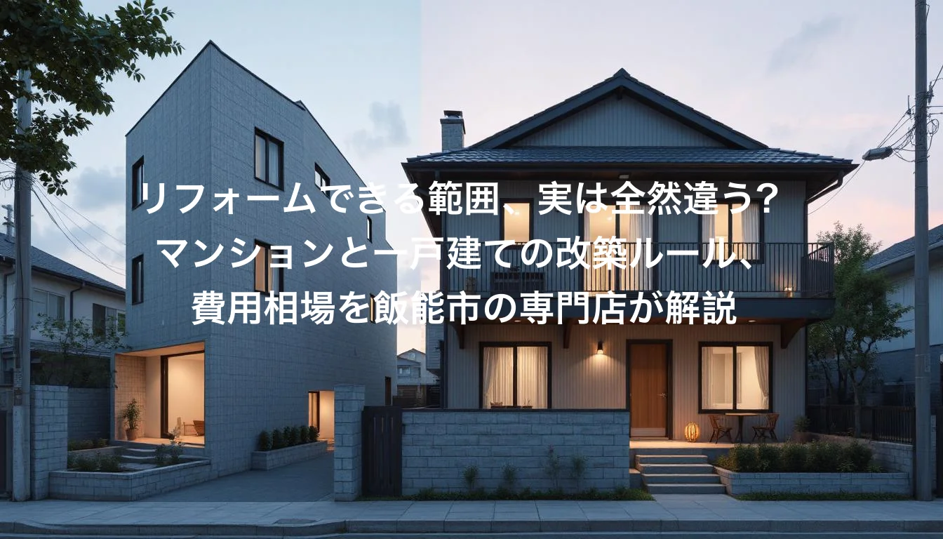 マンションと一戸建てで部屋の改築方法の違いを詳しく解説