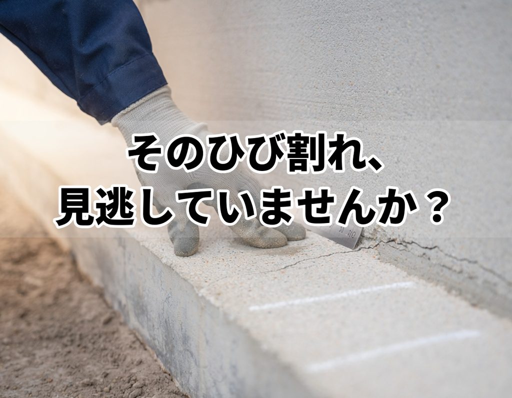 耐震補強工事が必要なサイン｜住宅の基礎のひび割れをチェックするイメージ画像