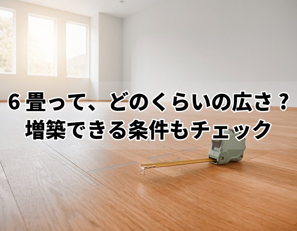 増築6畳の広さのイメージ|約3坪・9〜10㎡の洋室と間取り図